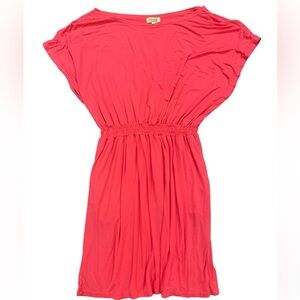 Piko 1988 Coral Boatneck Stretchy Knee Length Dress Size Large